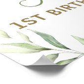 Chic Greenery Noah's Ark Birthday Baptism Willkomm Poster (Ecke)