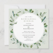 Chic Greenery Probe Dinner Einladung (Vorderseite)