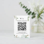 Chic Greenery QR Code Einladung (Stehend Vorderseite)