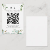 Chic Greenery QR Code Einladung (Vorne/Hinten)