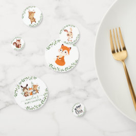 Chic Greenery Woodland Animals Baby Shower Party Konfetti