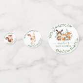 Chic Greenery Woodland Animals Baby Shower Party Konfetti (Rückseiten)
