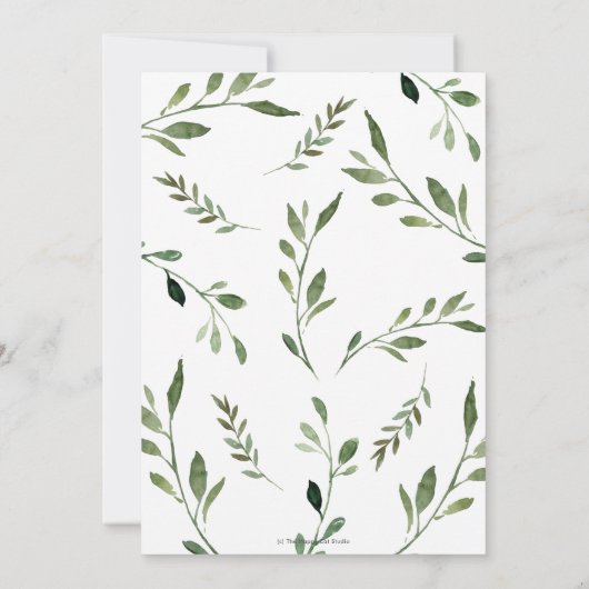 Chic Greenery Woodland Drive by Baby Shower Boy Einladung (Rückseite)