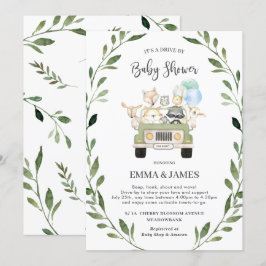 Chic Greenery Woodland Drive by Baby Shower Boy Einladung