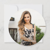 Chic Greenery Wreath Gold Glitzer Abschluss Foto Einladung (Rückseite)