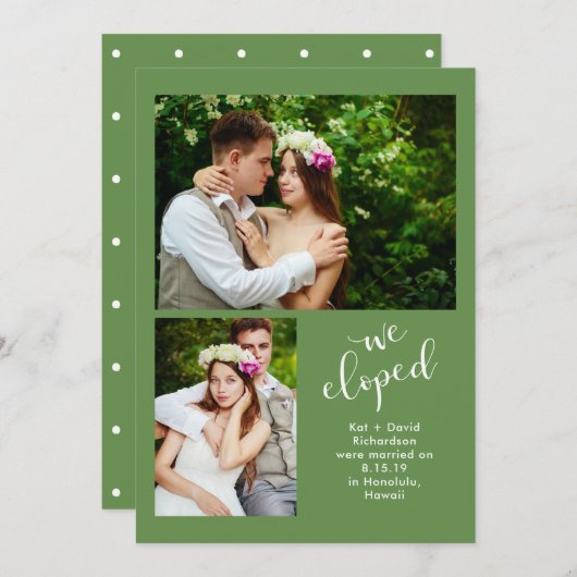 Chic Greenery | Zwei Fotos, die wir verkündeten Ankündigung (Vorne/Hinten)