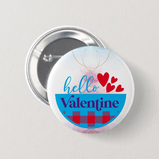 Chic Greetings: Hallo Valentine Button (Vorne & Hinten)