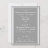 Chic Grey All in One, E-Mail Website UAWG Wedding Einladung (Rückseite)