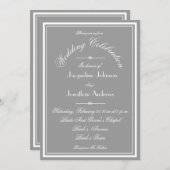 Chic Grey All in One, E-Mail Website UAWG Wedding Einladung (Vorne/Hinten)