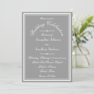 Chic Grey All in One, E-Mail Website UAWG Wedding Einladung