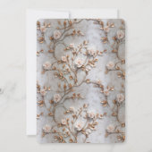 Chic Grey Blush Rose Hochzeit Einladung (Rückseite)