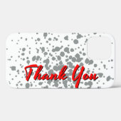 Chic Grey Explosion Wasserfarben Punkte roter Text Case-Mate iPhone Hülle (Rückseite (Horizontal))