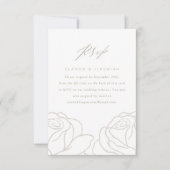 Chic Grey Floral Wedding RSVP mit QR Code (Vorderseite)