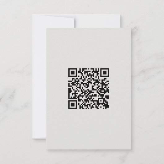 Chic Grey Floral Wedding RSVP mit QR Code (Rückseite)