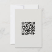 Chic Grey Floral Wedding RSVP mit QR Code Karte (Rückseite)