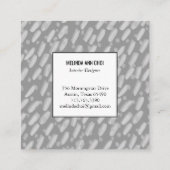 Chic Grey Minimal Dots + Dashes Handmade Elegant Quadratische Visitenkarte (Rückseite)