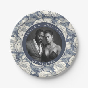 Chic Grey Rose Hochzeit Teller für Hochzeiten
