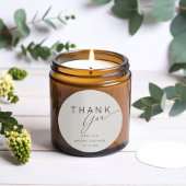 Chic Grey Thank You Bridal Shower Runder Aufkleber