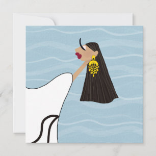 Chic Griechenland Urlaub Fashion Illustration Art Einladung
