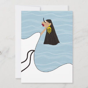 Chic Griechenland Urlaub Fashion Illustration Art Feiertagskarte