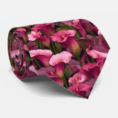 Chic Groomsmen Gift Calla Lilies Floral Krawatte (Gerollt)