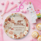 Chic groovy Aquarell Terracotta Alle Geburtstage Pappteller (Party)