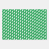 Chic grün-weiße Streifen karierte Rastermuster mod Geschenkpapier Set (Vorderseite)