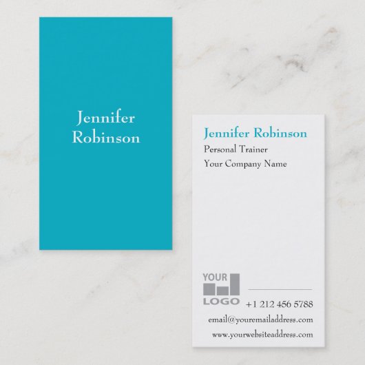 Chic-grundlegendes modernes Türkis-Geschäft Visitenkarte (Vorne/Hinten)