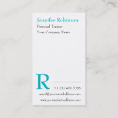 Chic-grundlegendes modernes Türkis-Geschäft Visitenkarte (Rückseite)