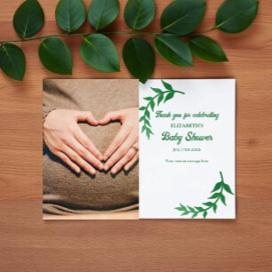 Chic Grüne Babyparty Dankeskarte