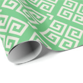 Chic grüne griechische Schlüssel geometrische Must Geschenkpapier (Rolleneckpunkt)