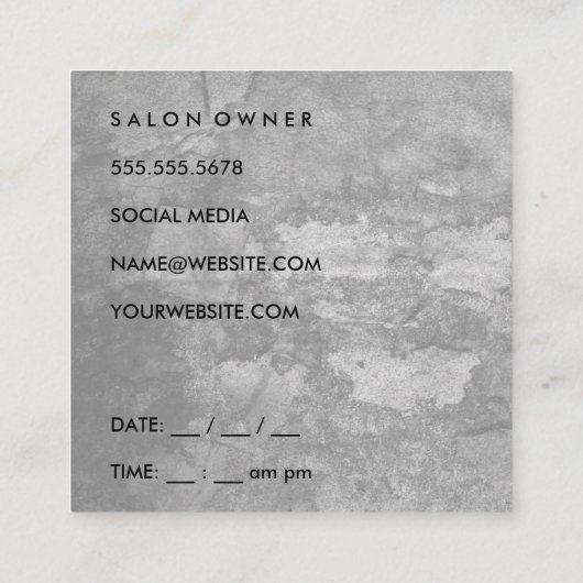 Chic Grunge Gray (Termin) Terminkarte (Rückseite)