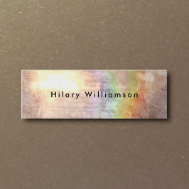 Chic Grunge Rainbow Holograph Abstrakte Kunst Mini Visitenkarte