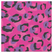 Chic gürnrosa lila Schwarz-Cheetah-Druckmuster Stoff (Nahaufnahme)