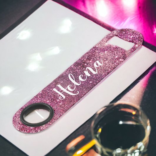 Chic gurt lila nebula Glitzer Glitzern Monogramm Speed Flaschenöffner