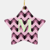 chic gürtelmuster monogramm Rose rosa Zickzack Keramikornament (Vorne)