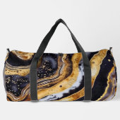 Chic gürtelschwarze Marmorkunst bedruckt Duffle Bag (Rückseite)