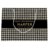 Chic Hahnentrittmuster Geburtstag jedes 30. Große Geschenktüte (Vorderseite)