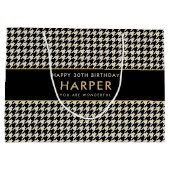 Chic Hahnentrittmuster Geburtstag jedes 30. Große Geschenktüte (Rückseite)