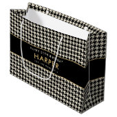 Chic Hahnentrittmuster Geburtstag jedes 30. Große Geschenktüte (Vorderseite Schrägansicht)