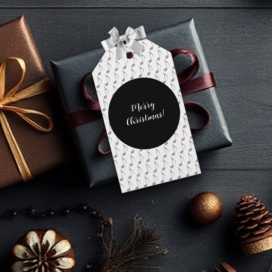 Chic Hahnentrittmuster Musical Notes Frohe Weihnac Geschenkanhänger