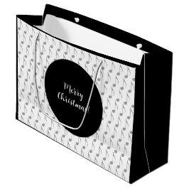 Chic Hahnentrittmuster Musical Notes Frohe Weihnac Große Geschenktüte