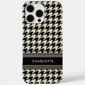 Chic Hahnentrittmuster Muster Name Schwarz Off-Whi Case-Mate iPhone Hülle (Rückseite)