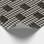 Chic Hahnentrittmuster Pattern Geburtstag 50. Off- Geschenkpapier (Ecke)