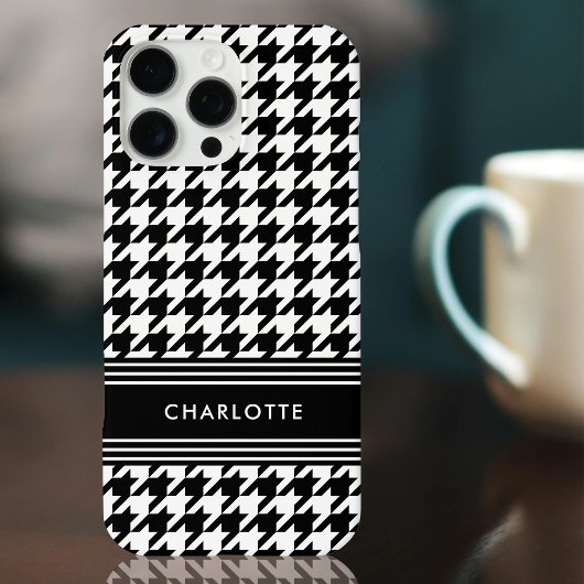 Chic Hahnentrittmuster Pattern Name Schwarz-weiß iPhone Hülle
