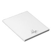 Chic Hair Stylist Minimalist Monogram Notizblock (angewinkelt)