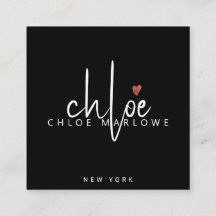 Chic Hair Stylist Minimalistisch Monogram Black