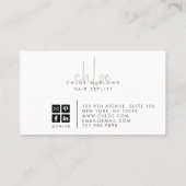 Chic Hair Stylist Minimalistisch Monogram Visitenkarte (Rückseite)