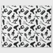 Chic Hair Stylist Muster Geschenkpapier (Flach)