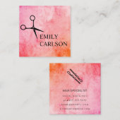 Chic Hair Stylist Quadratische Visitenkarte (Vorne/Hinten)